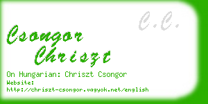csongor chriszt business card